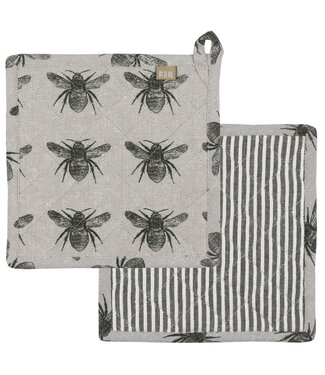 Raine and Humble Olive Green Cotton Honey Bee Pot Holder