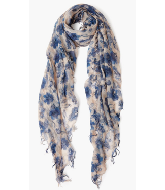 Silk/Cashmere French Floral Scarf