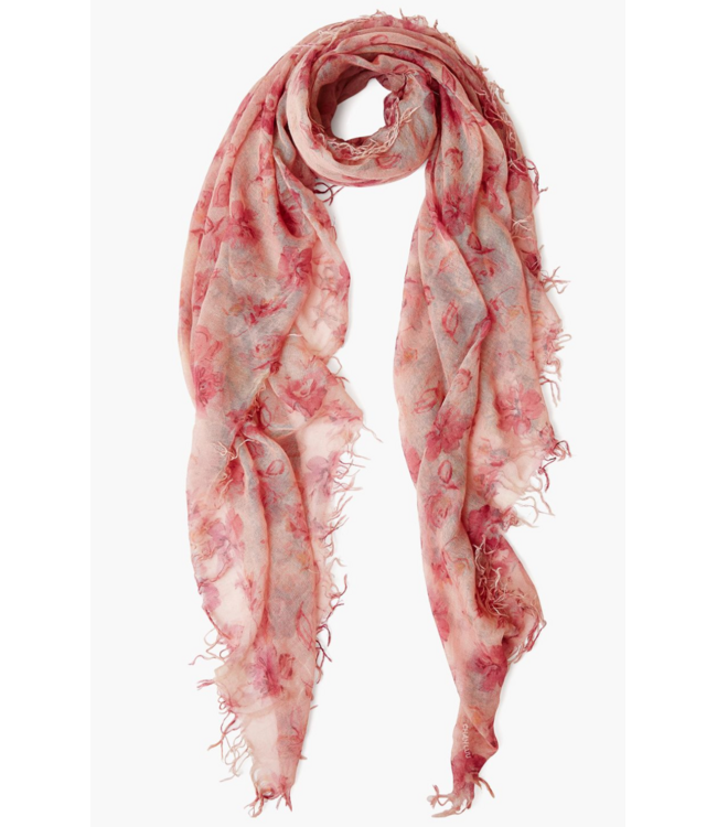 Silk/Cashmere French Floral Scarf