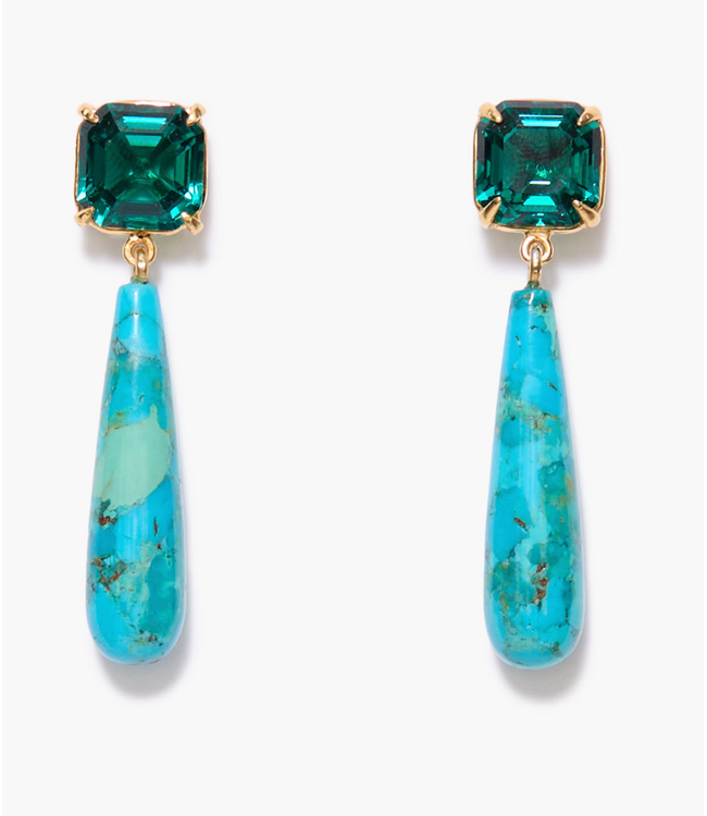 Turquoise & Swarovski Crystal Earrings
