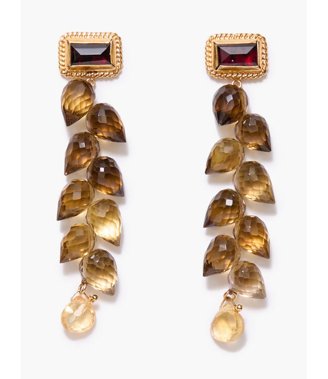 Whiskey Quartz Earrings