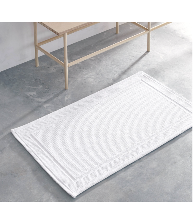 White Athens Cotton Bath Rug