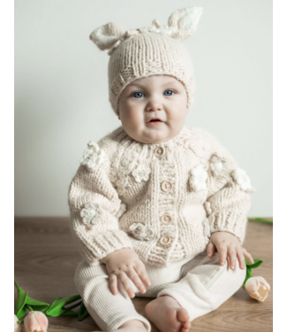 Huggalugs Ivory Flower Cardigan