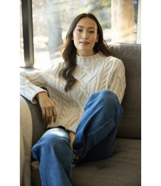 Merino Cable Mock Neck Sweater-available in 2 colors