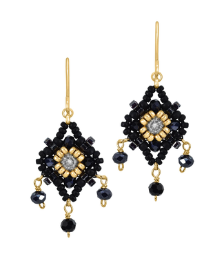 Miguel Ases Crystal Miyuki Beaded Earrings