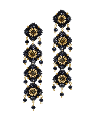 Miguel Ases Crystal Miyuki Beaded Earrings