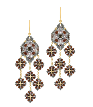 Miguel Ases Crystal Miyuki Beaded Earrings