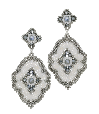 Miguel Ases Crystal Miyuki Beaded Earrings