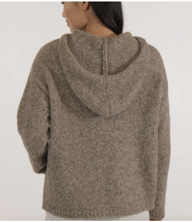Diamant Alpaca/Cotton Hooded Cardigan