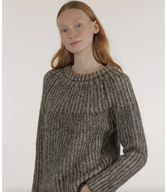 Les Recines du Ciel Iris Rib Alpaca/Cotton Crewneck Sweater