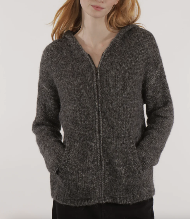 Diamant Alpaca/Cotton Hooded Cardigan