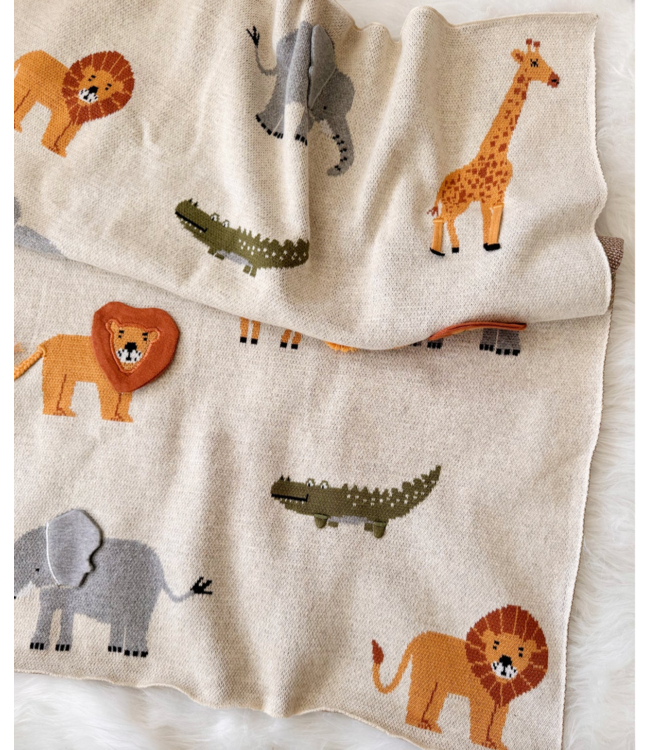 Jungle Organic Cotton Knit Baby Blanket