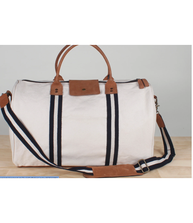 Tourist Duffel Bag w Leather Handles and Bottom