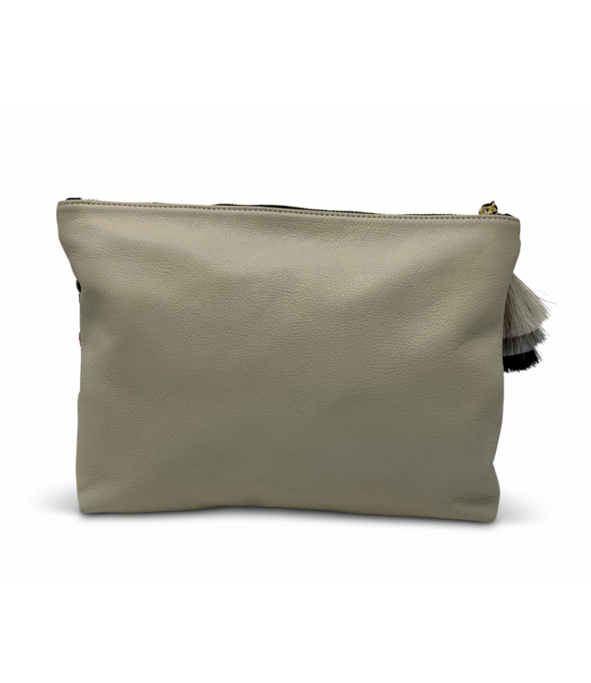 Blush Camo Suede Medium Pouch