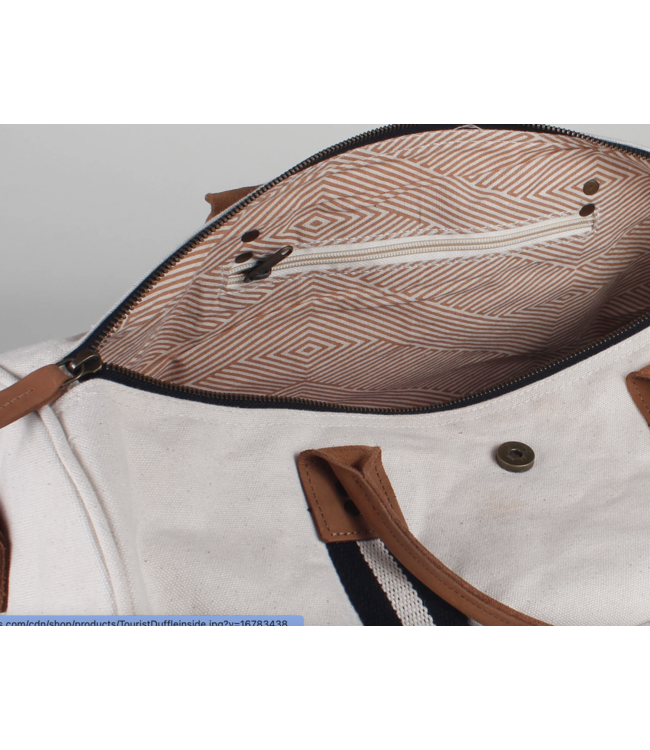 Tourist Duffel Bag w Leather Handles and Bottom
