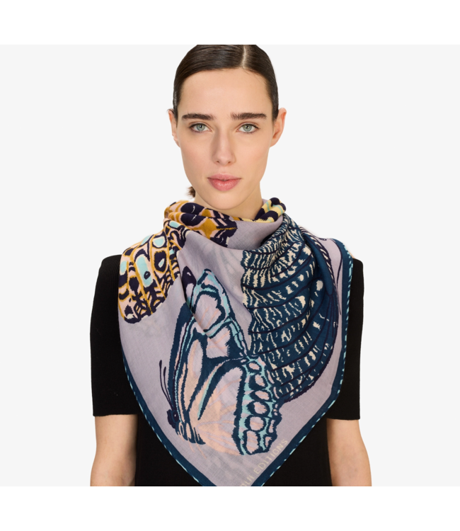 Papillons Wool Square Scarf