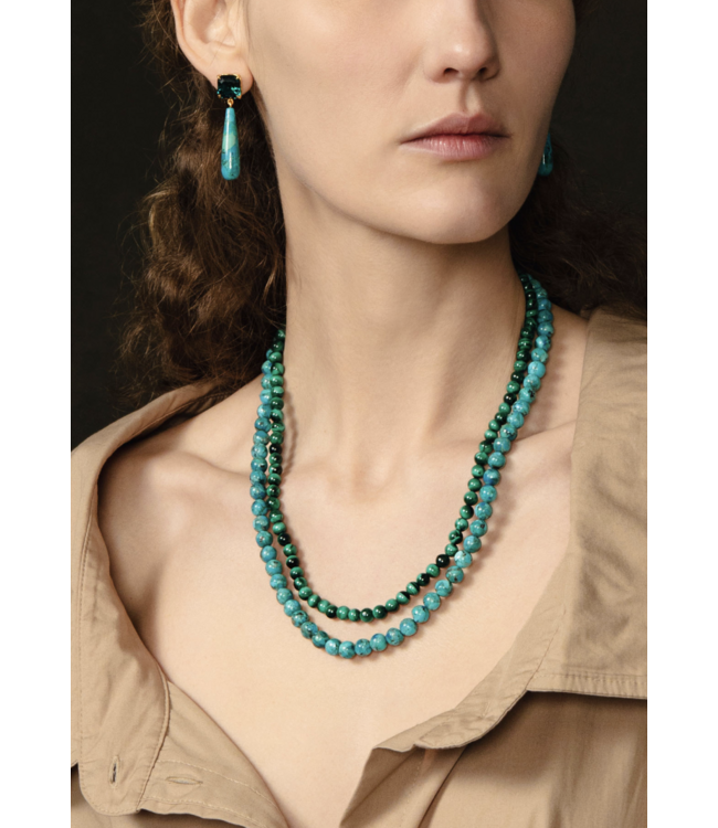 Turquoise & Swarovski Crystal Earrings