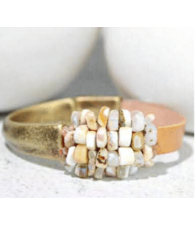 Opal Cuff with Silver-(shown in gold)