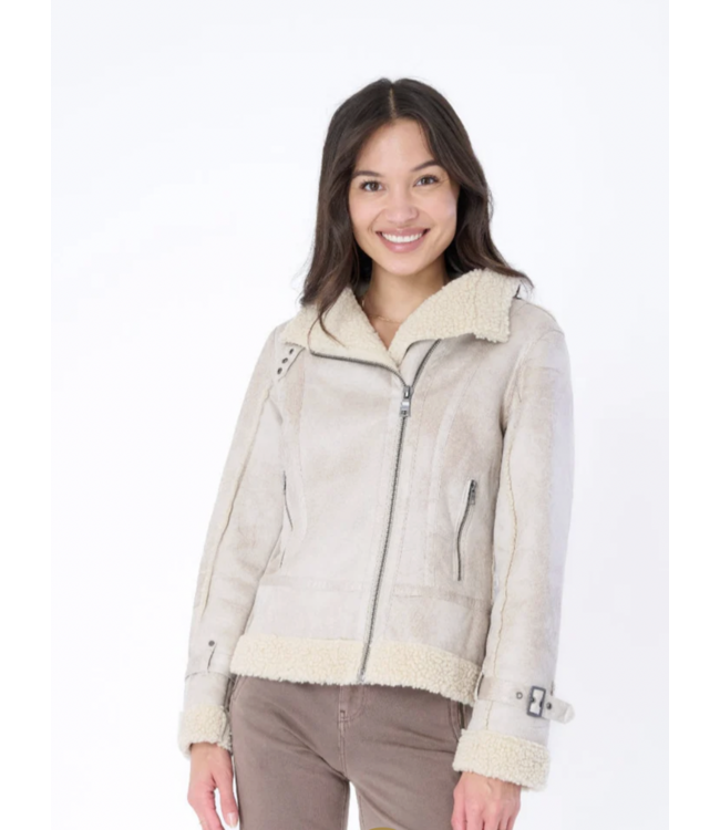 Osha Faux Shearling Biker Jacket