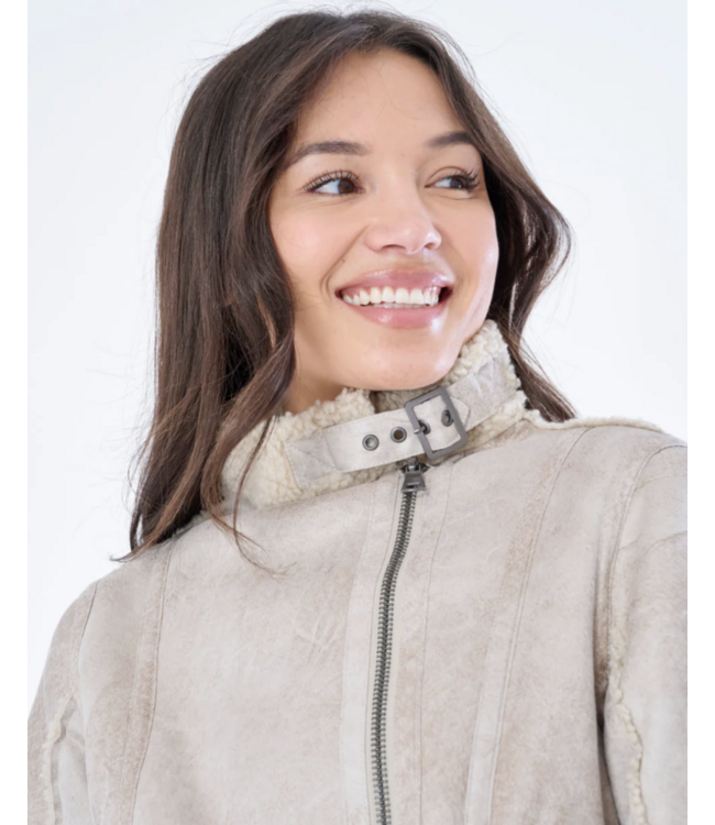 Osha Faux Shearling Biker Jacket