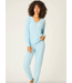 Textured Essentials Pajama Set-Light Sky