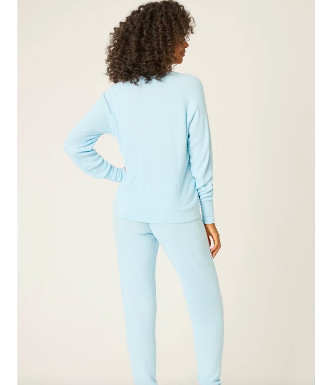 Textured Essentials Pajama Set-Light Sky