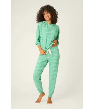 Peace & Pawlidays Green Stripe Lounge Set