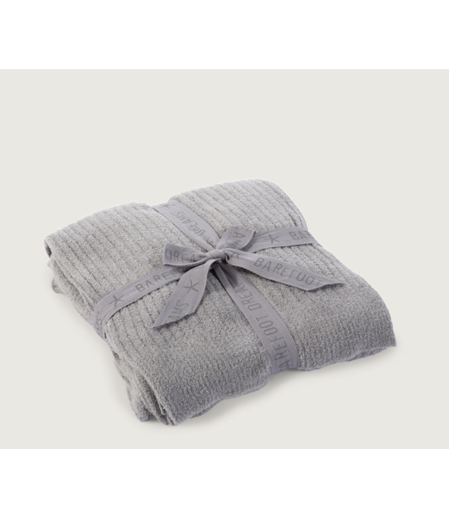 Barefoot Dreams Lite Ribbed Throw-Pewter
