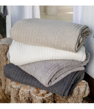 Lite Ribbed Throw-Pearl