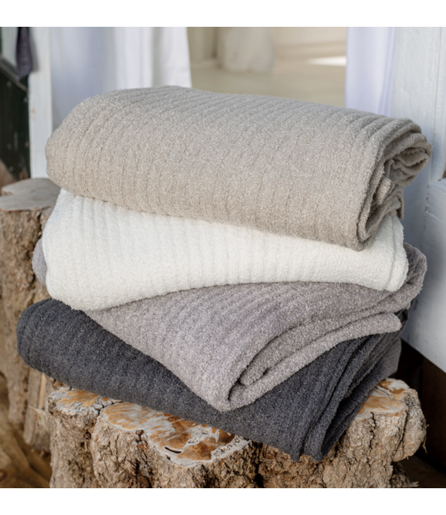 Lite Ribbed Throw-Pearl