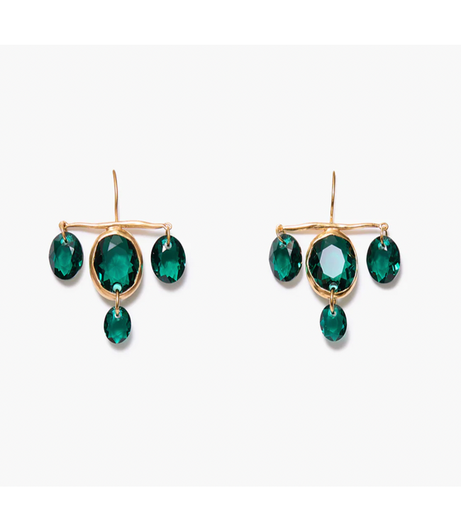 Caroline Emerald Crystal Earrings
