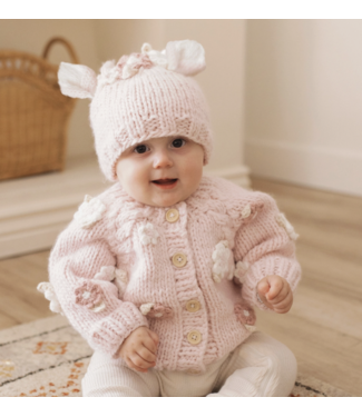 Huggalugs Flower Cardigan Blush