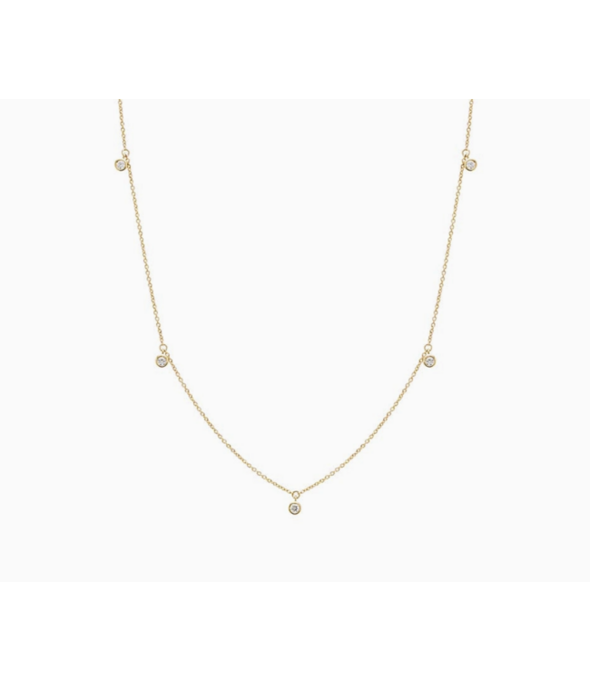 Diamond Multi Bezel 14KG Necklace