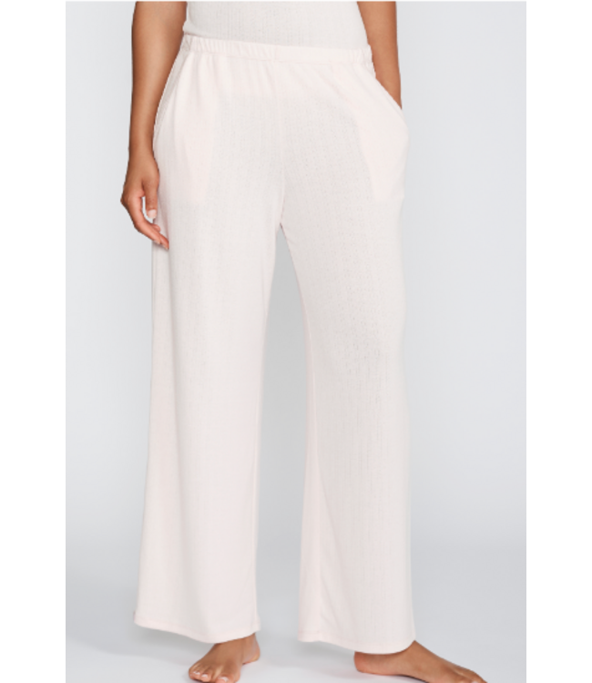 Pointelle Rib Tank and Pant Set-Pink Sand