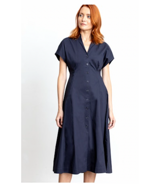 Go For A Spin Poplin Dress-Black