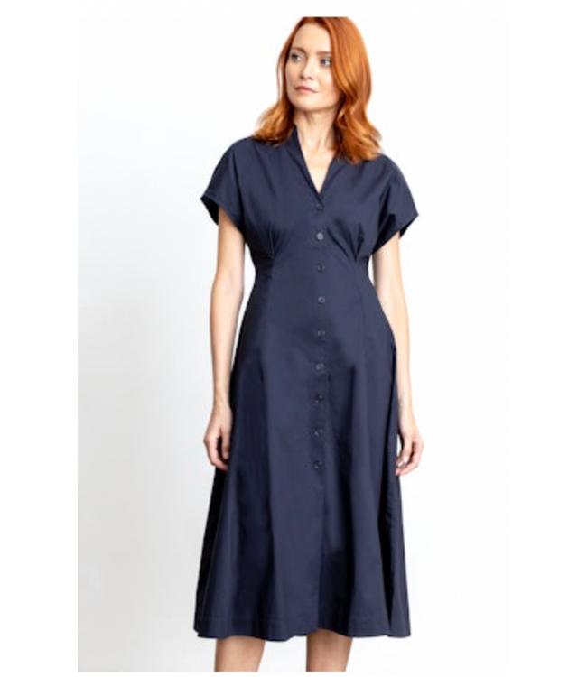 Go For A Spin Poplin Dress-Black