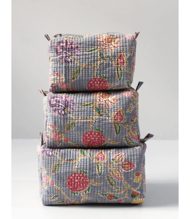 Printed Cotton Makeup Bag-available in 3 patterns