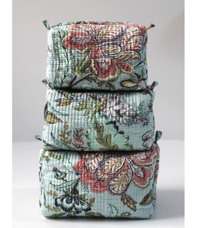 Printed Cotton Makeup Bag-available in 3 patterns