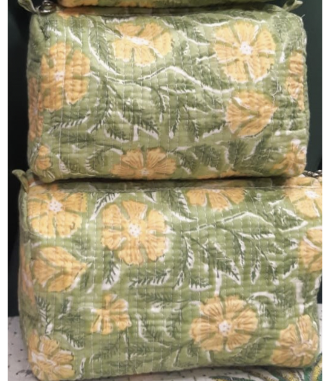 Printed Cotton Makeup Bag-available in 3 patterns