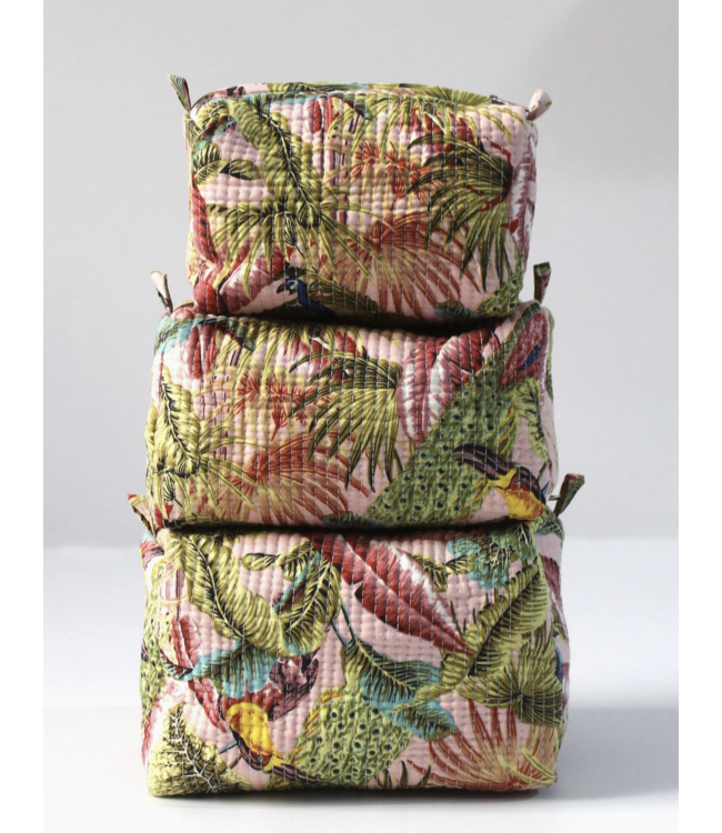 Printed Cotton Makeup Bag-available in 3 patterns