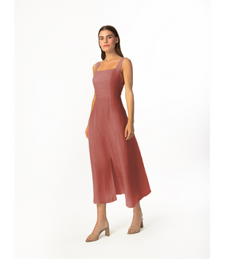 Haris Cotton Square Neck Tie Back Dress-Regata