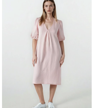 Haris Cotton Linen S/S Dress-Pink