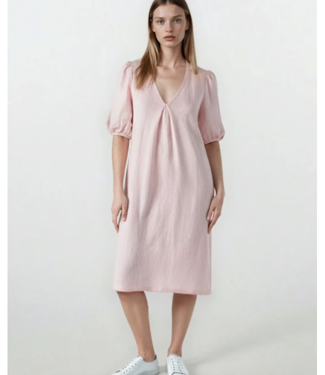 Linen S/S Dress-Pink