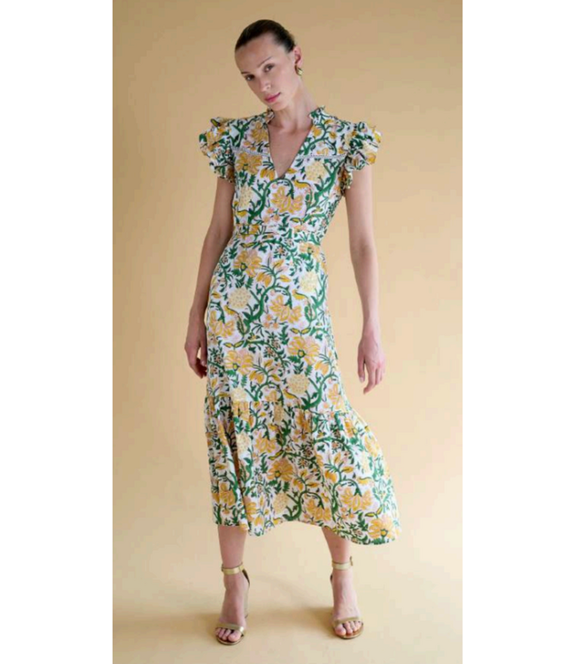 Allegra Floral Flutter Sleeve Dress