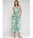 Green Floral Wrap Dress