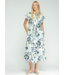 Blue Floral Linen S/S Dress