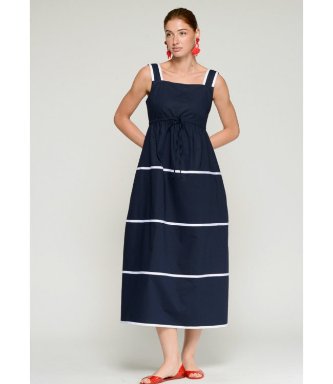 Navy Poplin Dress
