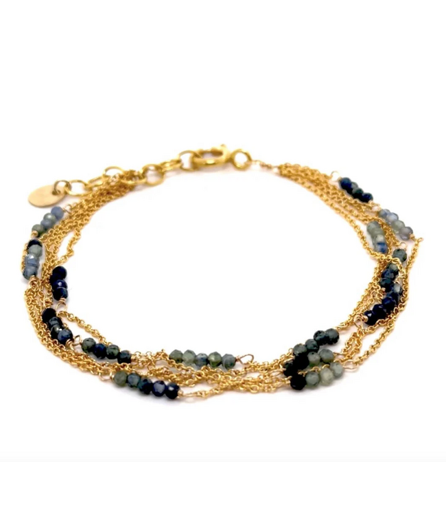 Ombre Multi Strand Green Sapphire Bracelet