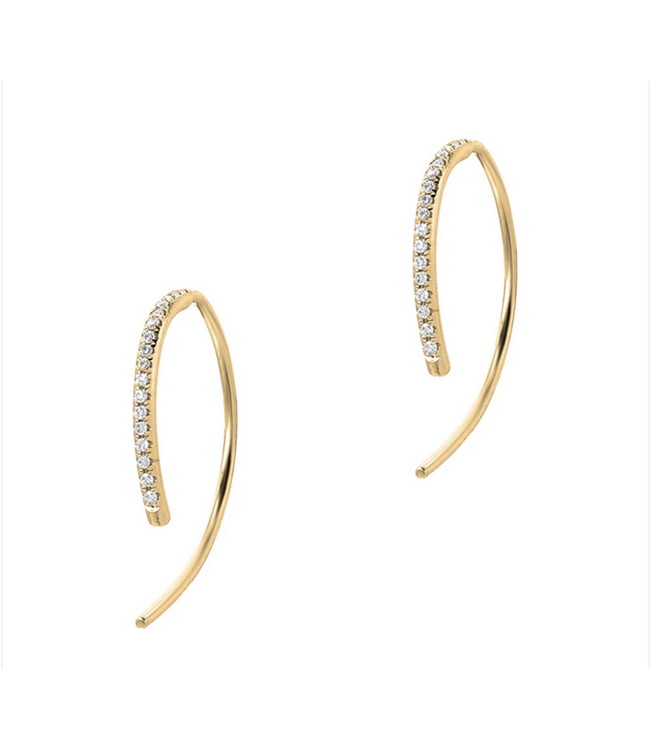 Mini Eclipse Whisper Diamond Hoops