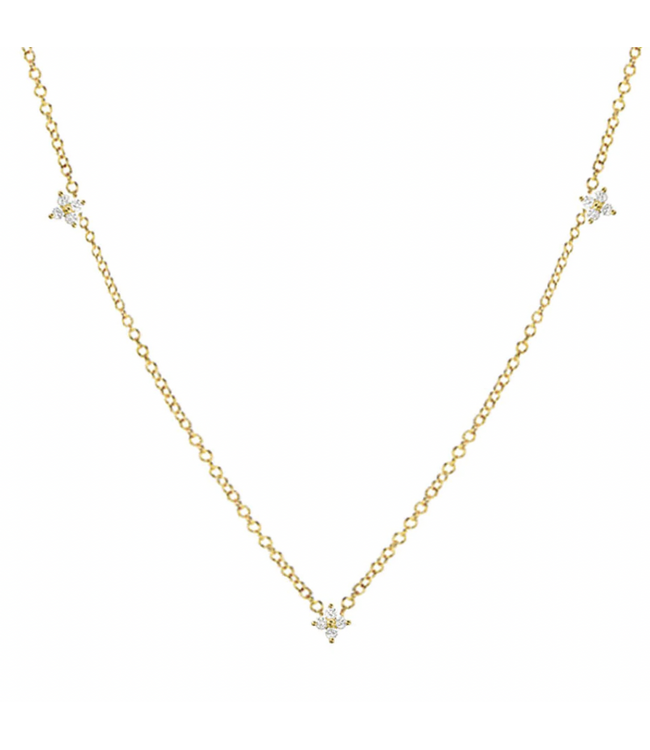 Diamond Quadra Station Necklace